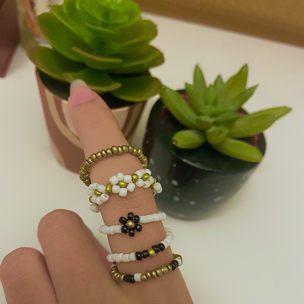 Handmade beaded rings!!